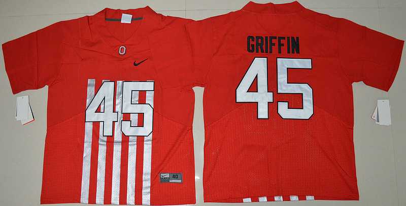 Ohio State Buckeyes #45 Archie Griffin Red College Throwback Stitched Jersey